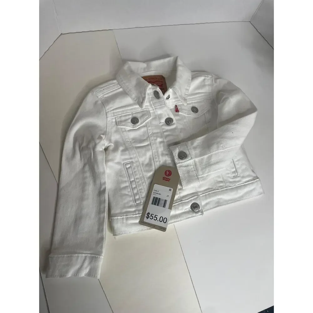 Levi's Toddler Girls White Denim Trucker Jacket Size 2T